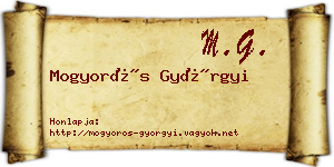Mogyorós Györgyi névjegykártya