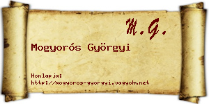 Mogyorós Györgyi névjegykártya